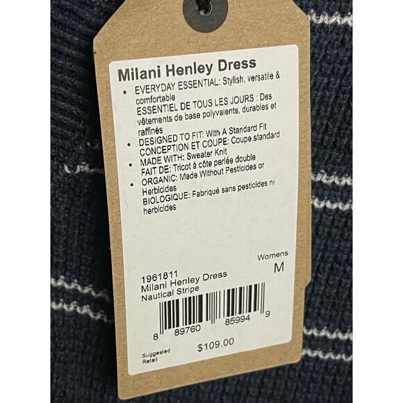 prAna Milani Henley Dress in Nautical‎ Stripe Size Medium NWT - Picture 9 of 9